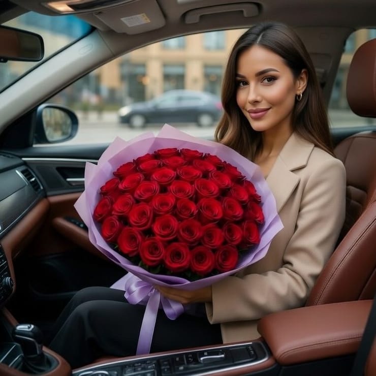35 красных роз – доставка цветов в Киев