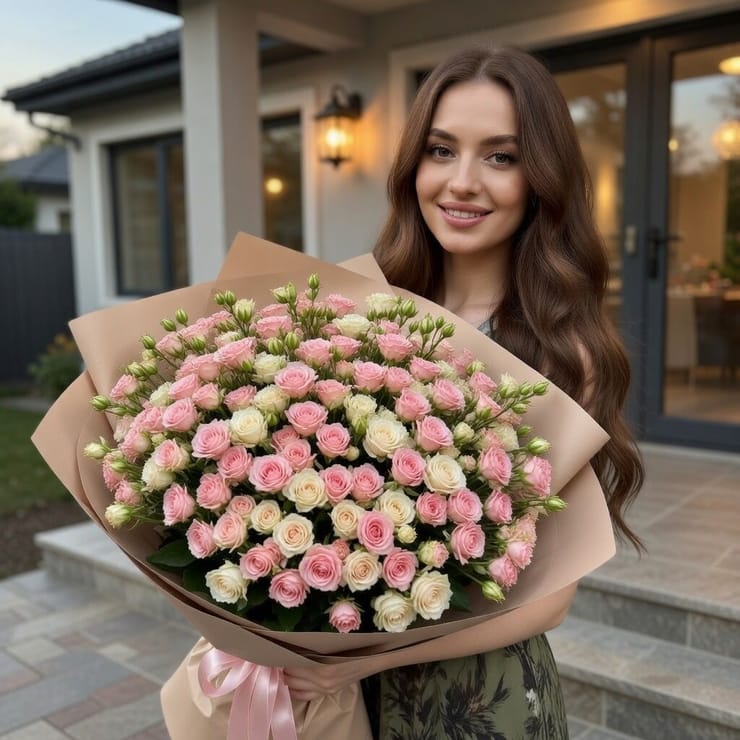 51 кущова троянда – доставка квітів у Київ
