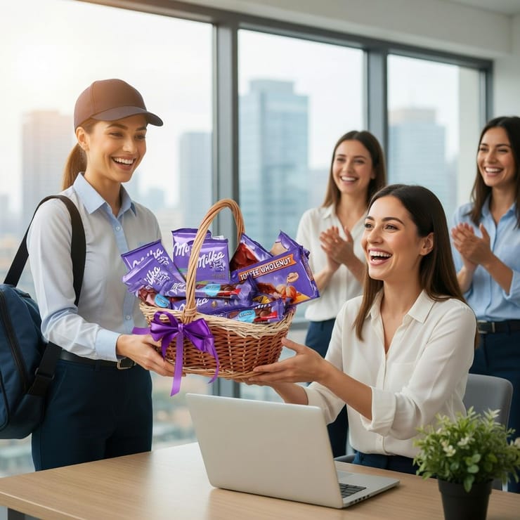Milka-кошик шоколаду – доставка квітів у Київ