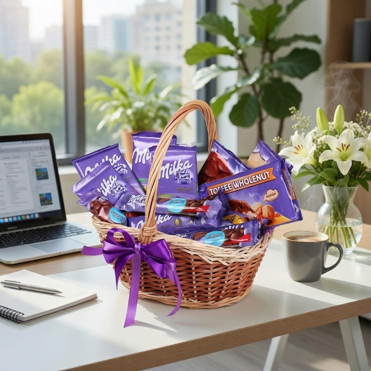 Milka-кошик шоколаду – доставка квітів у Київ