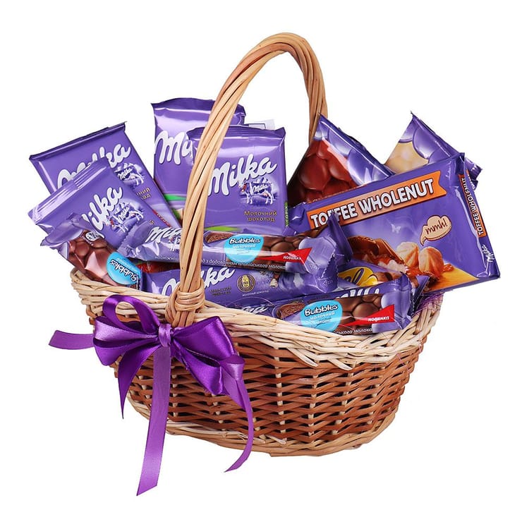 Milka-кошик шоколаду – доставка квітів у Київ